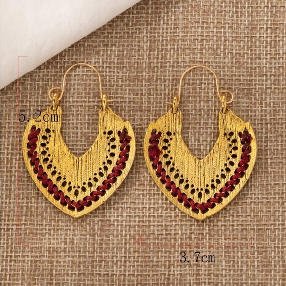 Gold 4/$25 Engraved Hoop Earrings - Picture 2 of 2